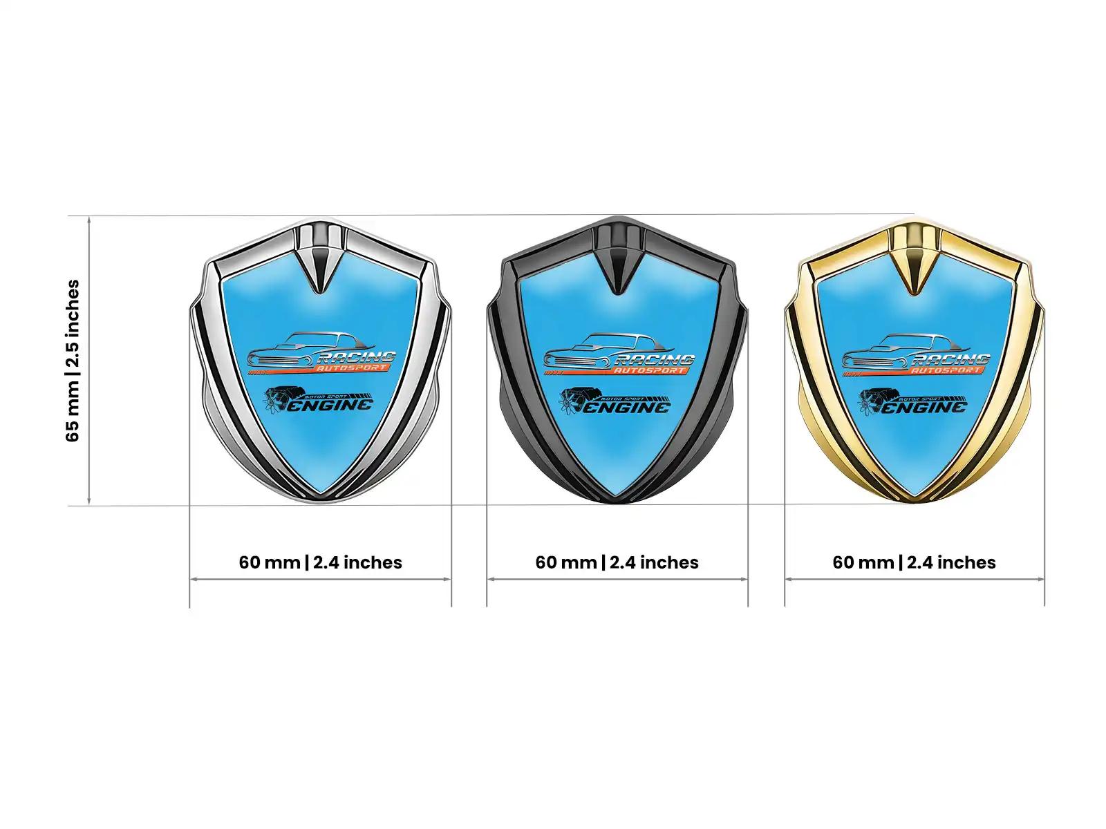 Metal Domed Emblem Sports Racing